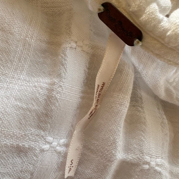 FREE PEOPLE maxi tired white Edie dress button down sz small - Picture 15 of 16